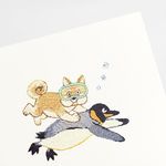 【誠品獨家】日本7 days cards 明信片/ 柴犬與企鵝 - 圖片 4